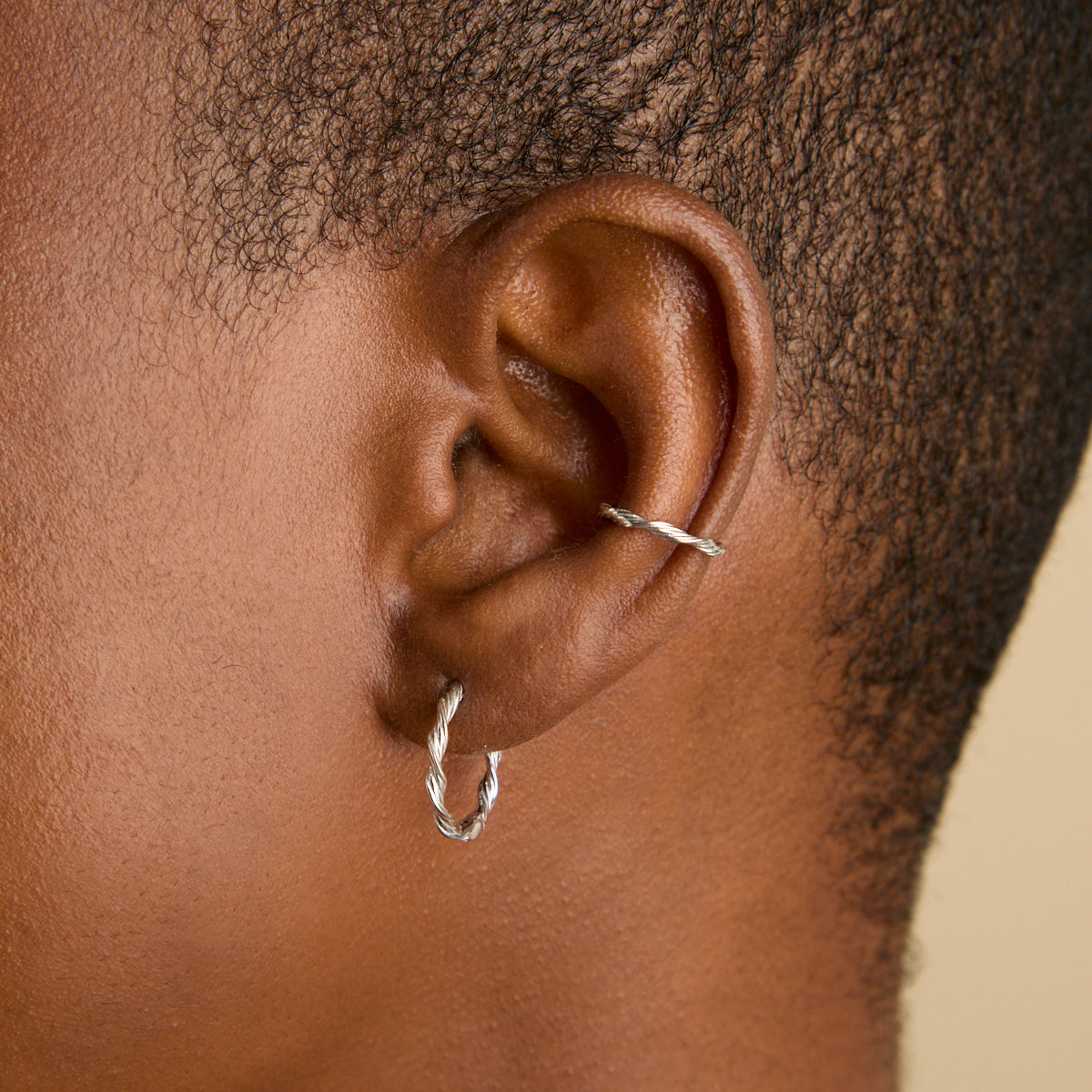 Twist Silver Ear Cuff | Astrid & Miyu Earrings