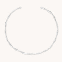 Twist Cuff Necklace in Silver