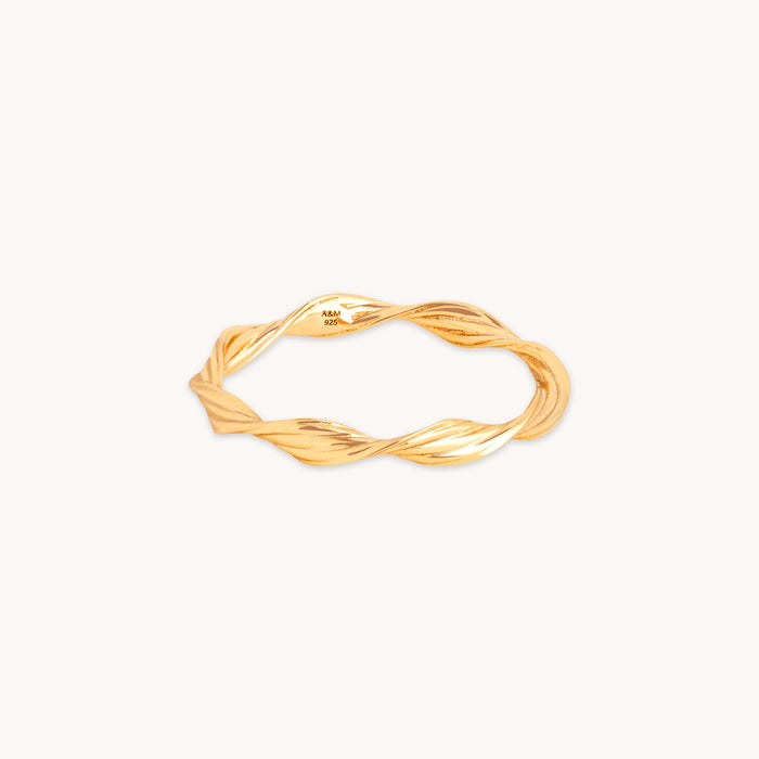 Twist Band Ring in Gold