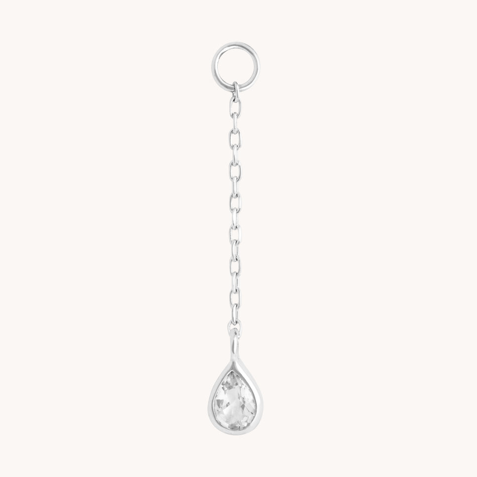 White Topaz Ear Curation Chain™ in Solid White Gold