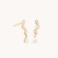 Diamond Marquise Drop Studs in Solid Gold