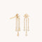 Shooting Star Chain Drop Studs in Solid Gold