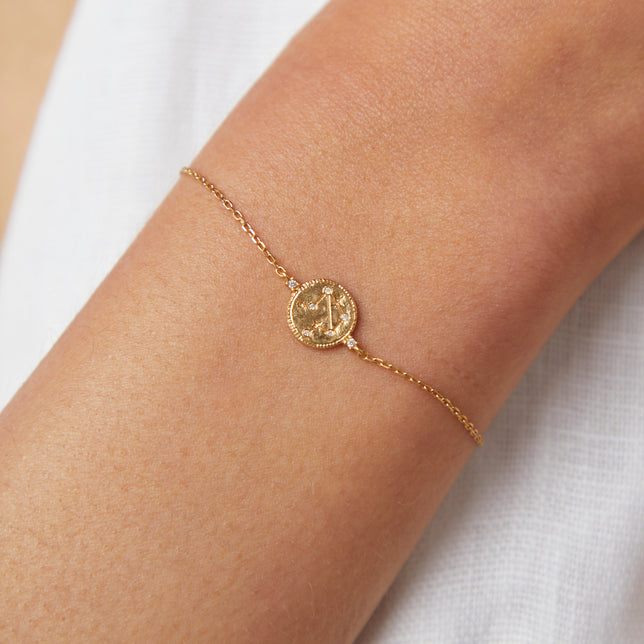 Libra Zodiac Bracelet in Gold