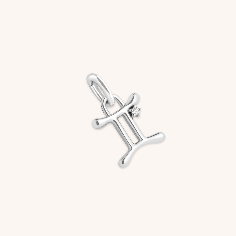 Gemini Zodiac Talisman Charm in Silver