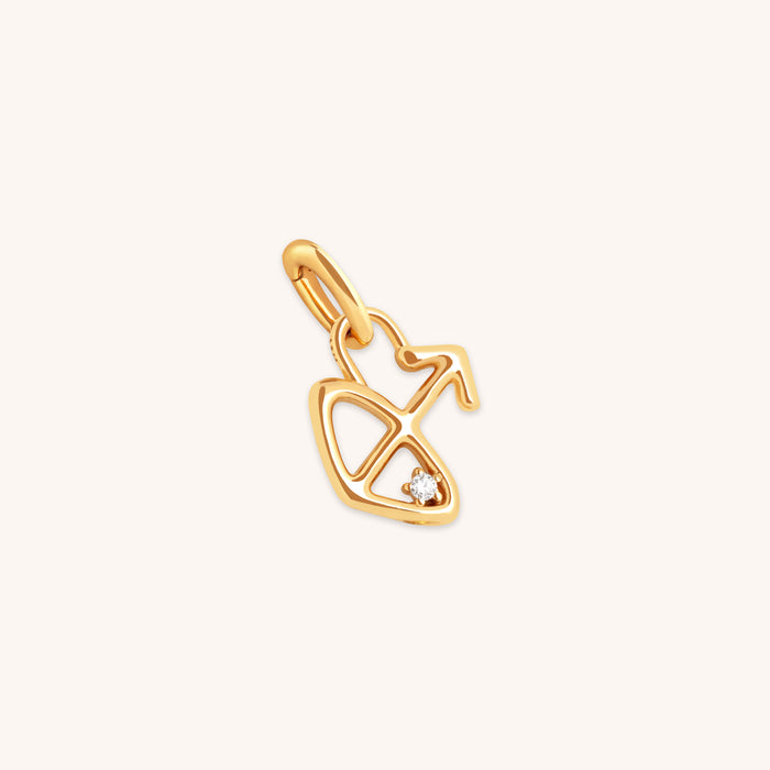 Sagittarius Zodiac Talisman Charm in Gold