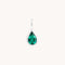 Emerald Pear Charm 9k White Gold