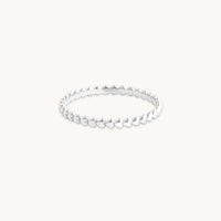 Heart Band Ring in Solid White Gold