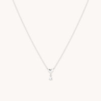 White Topaz Heart Pendant Necklace in Solid White Gold