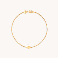 Love Heart Charm Bracelet in Gold