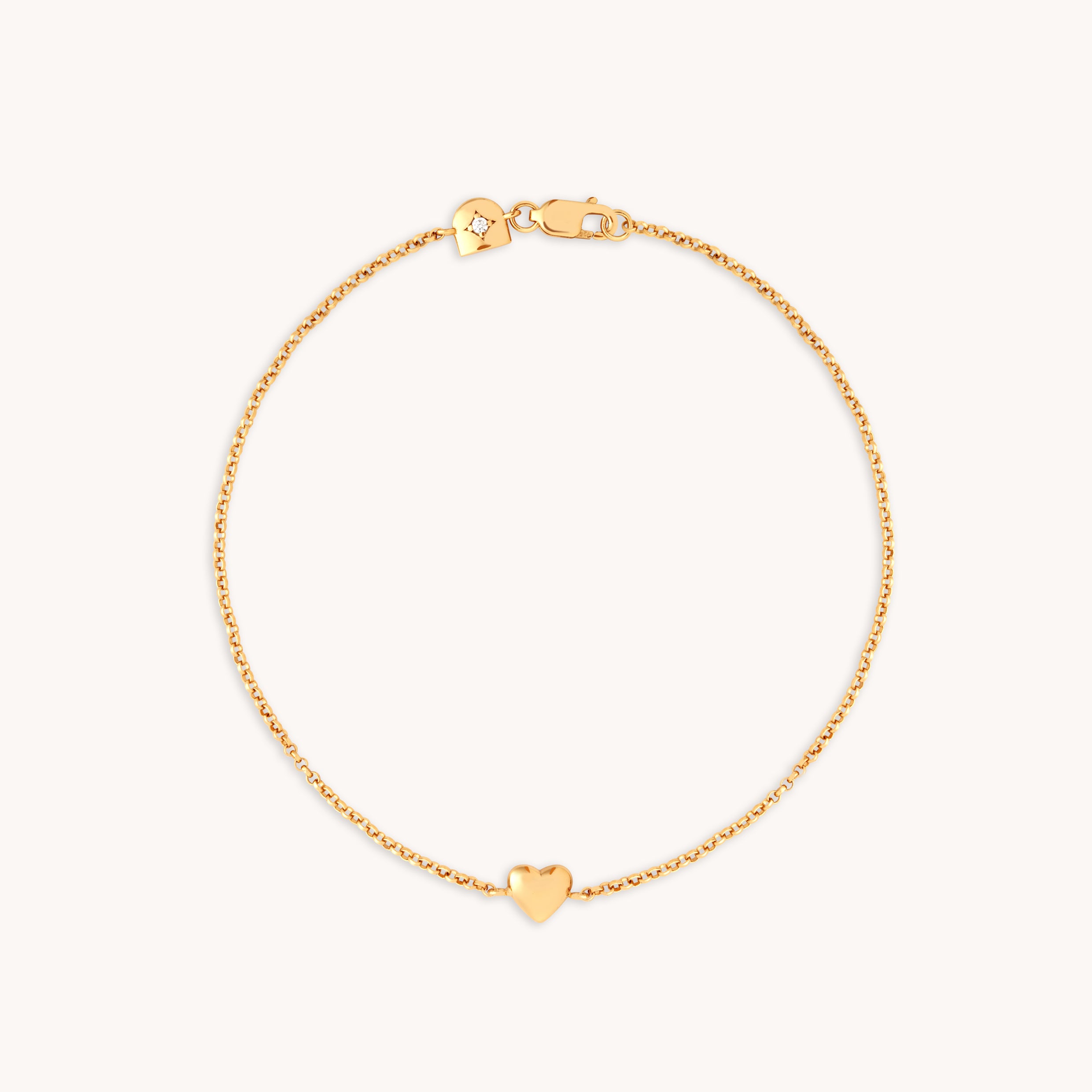 Love Heart Charm Bracelet in Gold