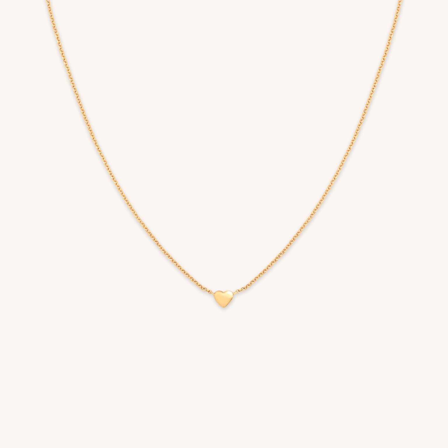 Love Heart Charm Necklace in Gold