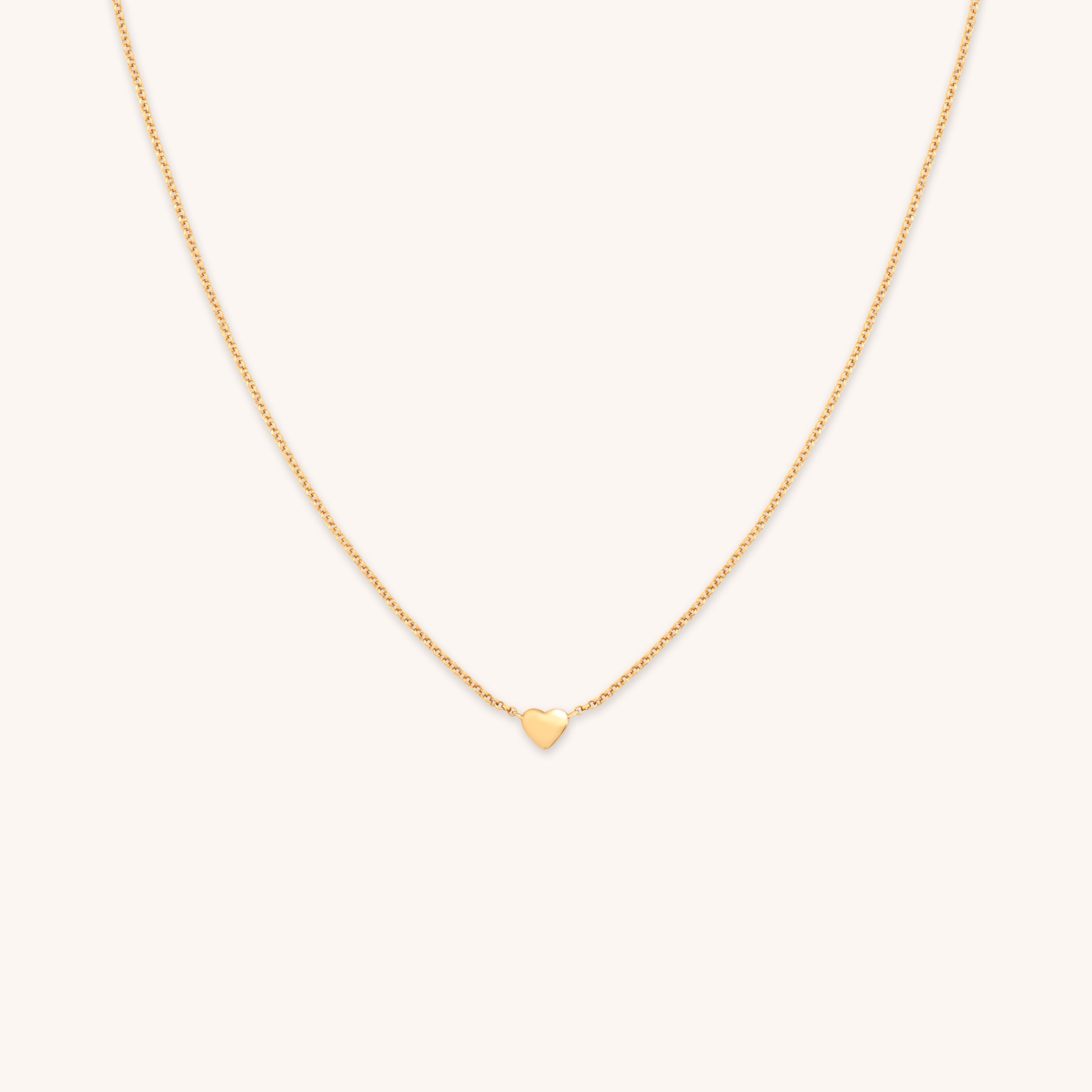 Love Heart Charm Necklace in Gold