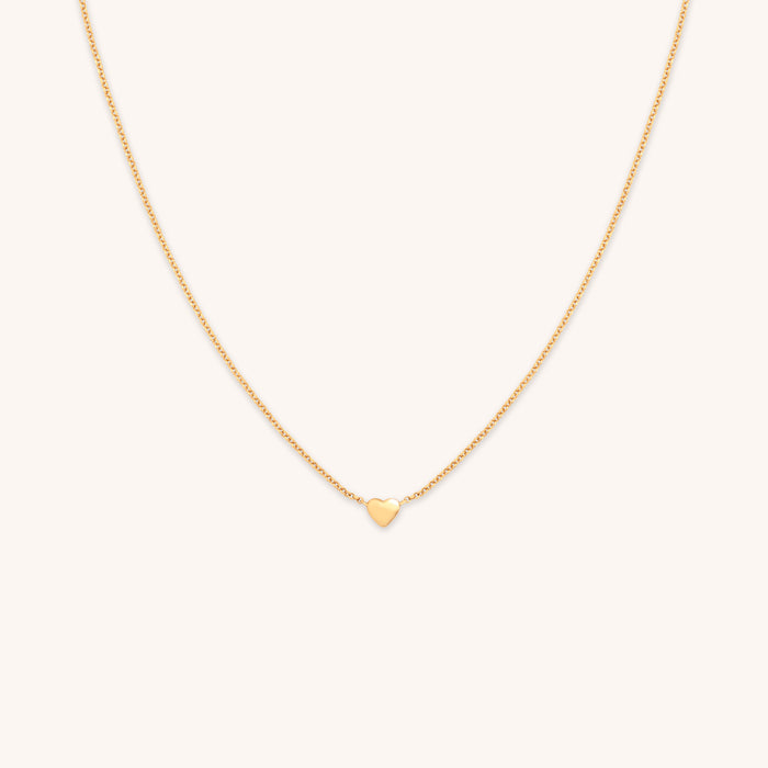 Love Heart Charm Necklace in Gold