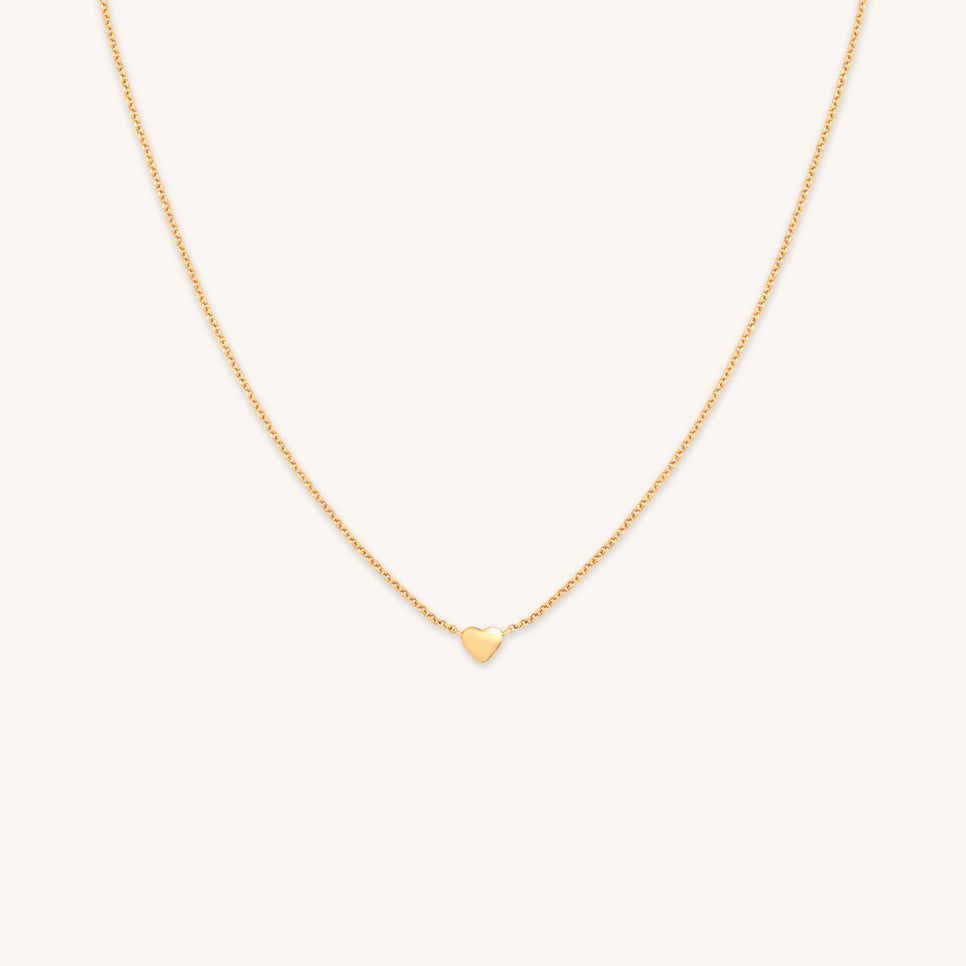 18k Gold Plated Jewellery - Love Heart Charm Necklace in Gold - Charm Necklaces - Astrid &amp; Miyu