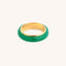 Green Agate Carved Stone Ring in Gold