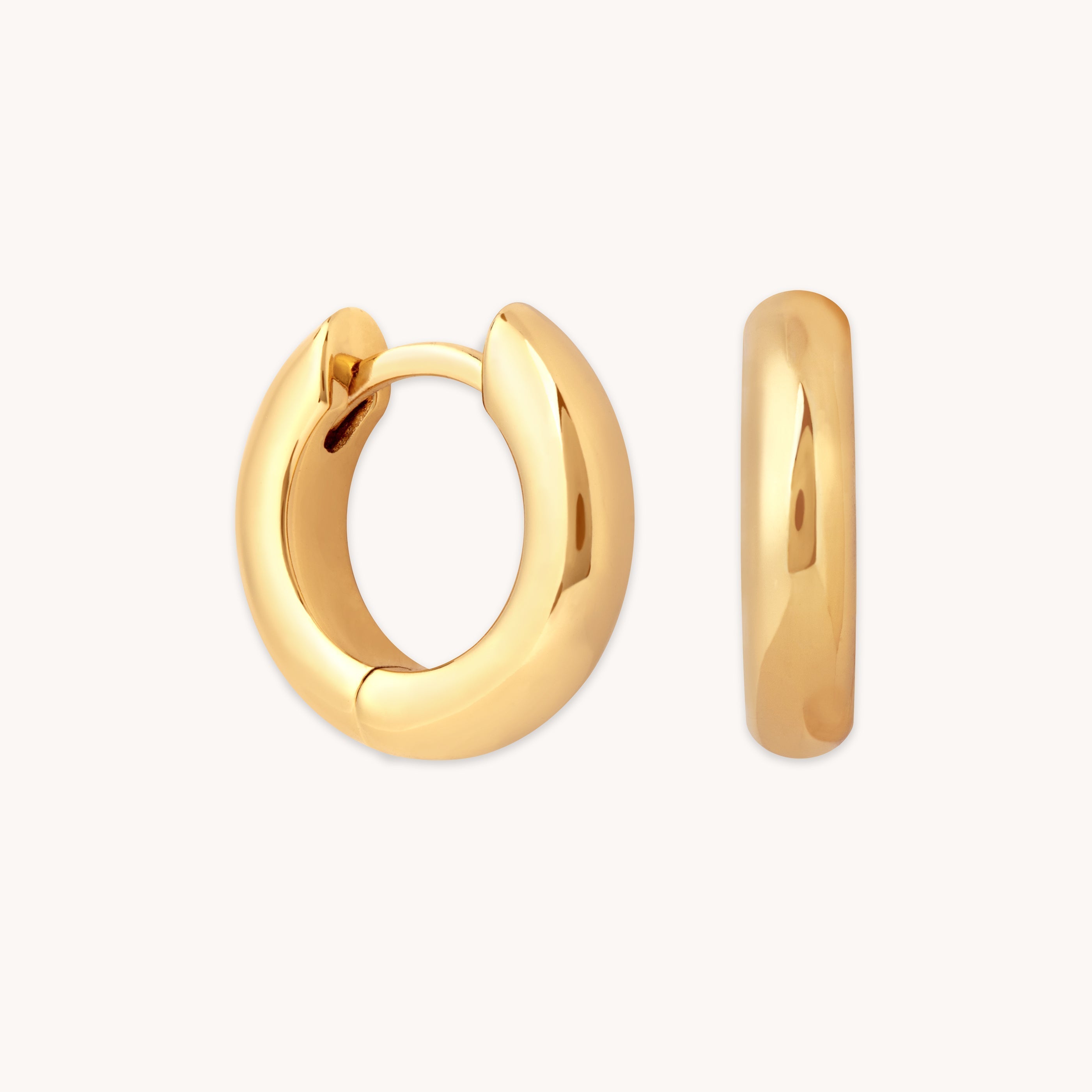 Solid Gold Bold Small Hoops, Plain Gold Hoop Earrings, 10K Gold deals Huggie Earrings, Chunky Hoops, Minimalist Earrings