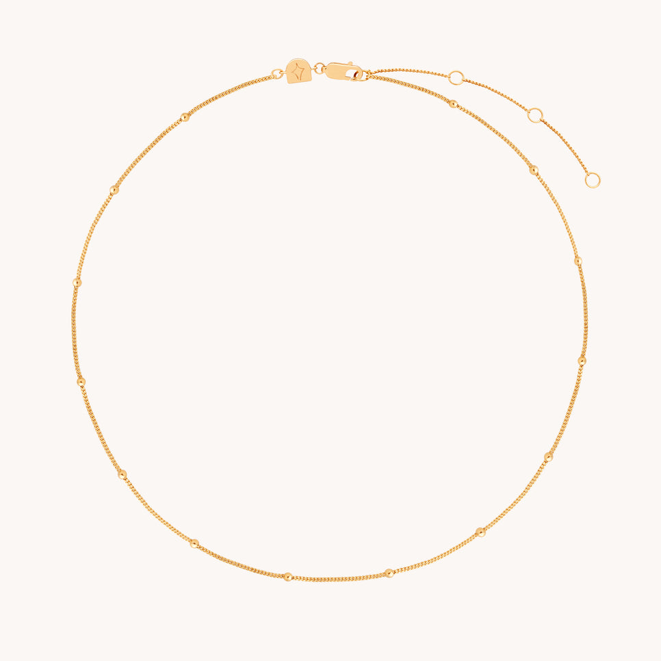 18k Gold Plated Jewellery - Essential Beaded Chain Necklace in Gold - Chain Necklace - Astrid &amp; Miyu