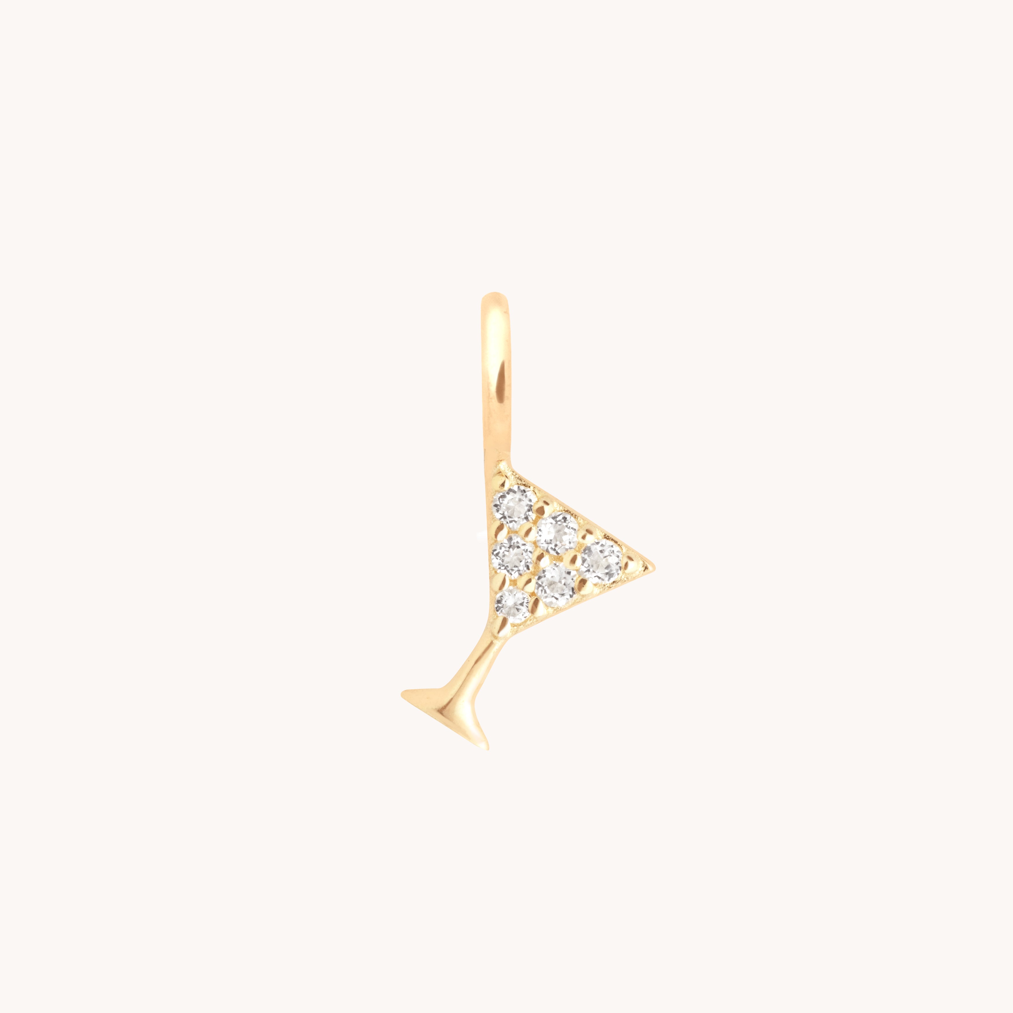 Martini Pavé Charm in 9k Gold