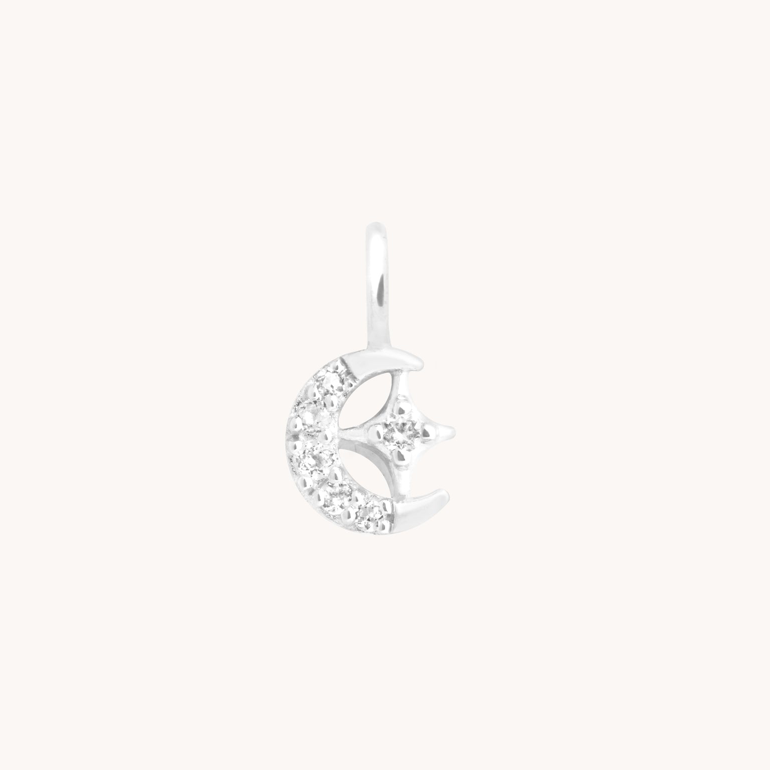 Pavé Celestial Charm 9k White Gold