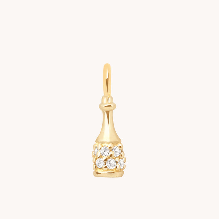 Champagne Bottle Charm 9k Gold