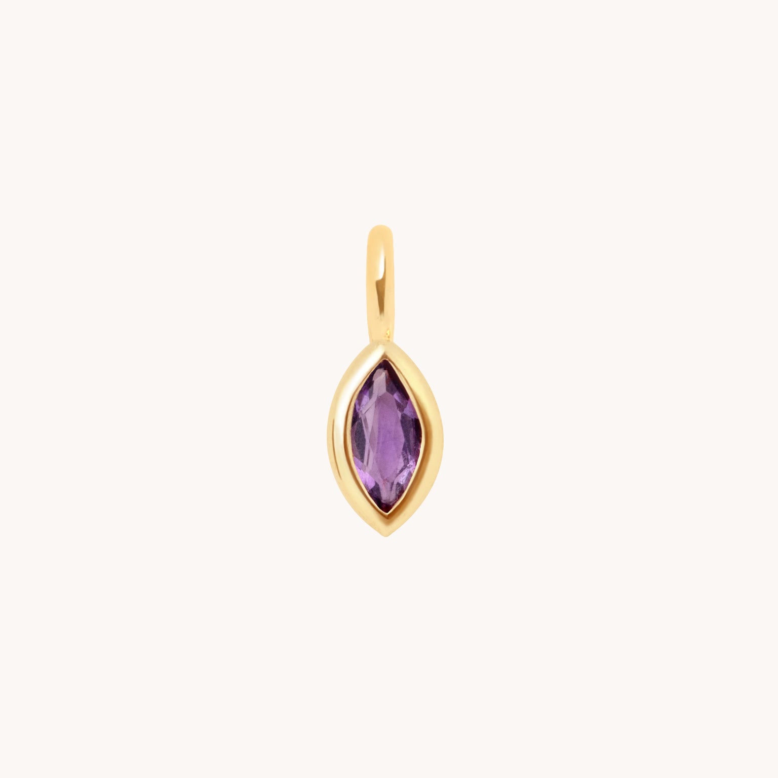 Amethyst Marquise Charm 9k Gold