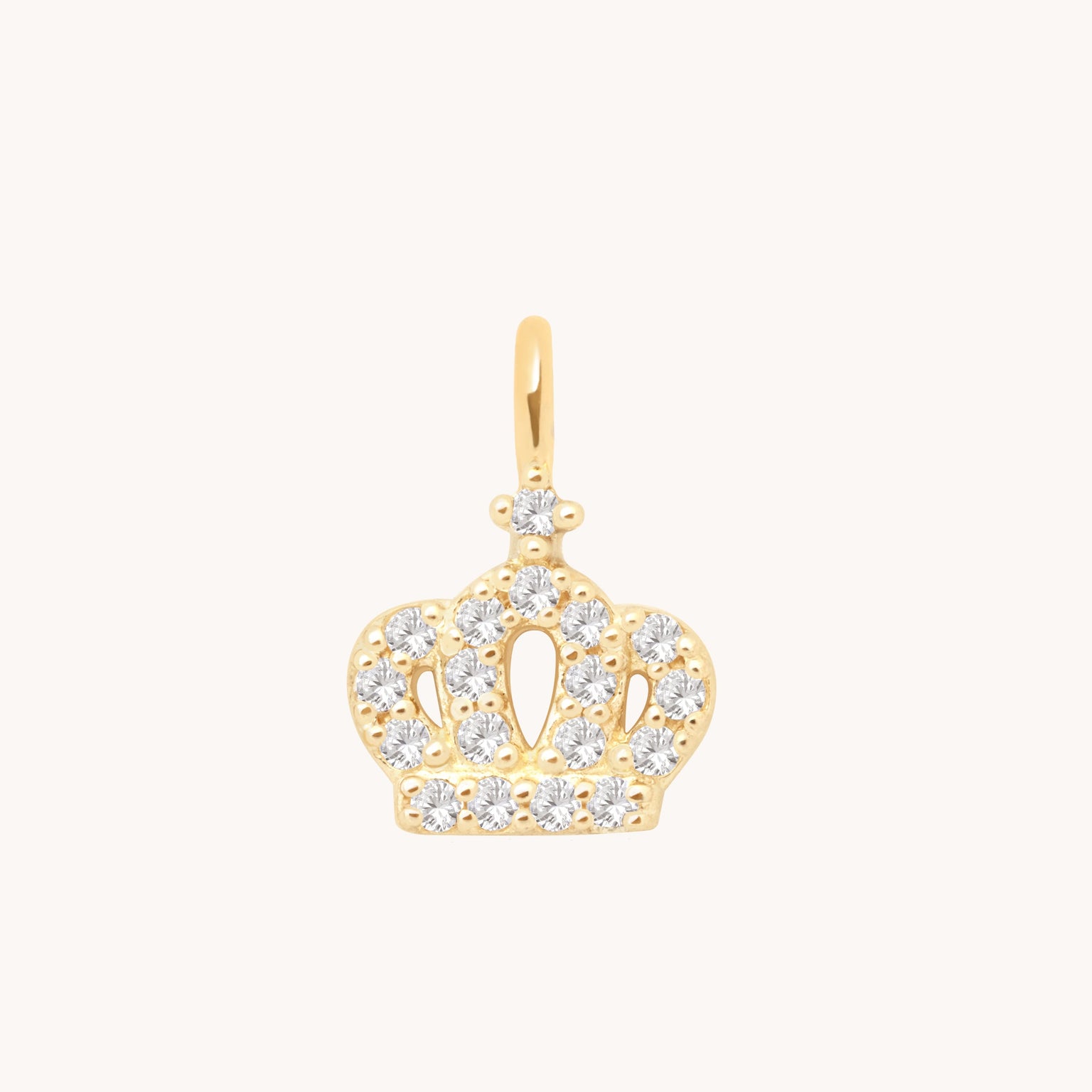 Crown Pavé Charm 9k Gold