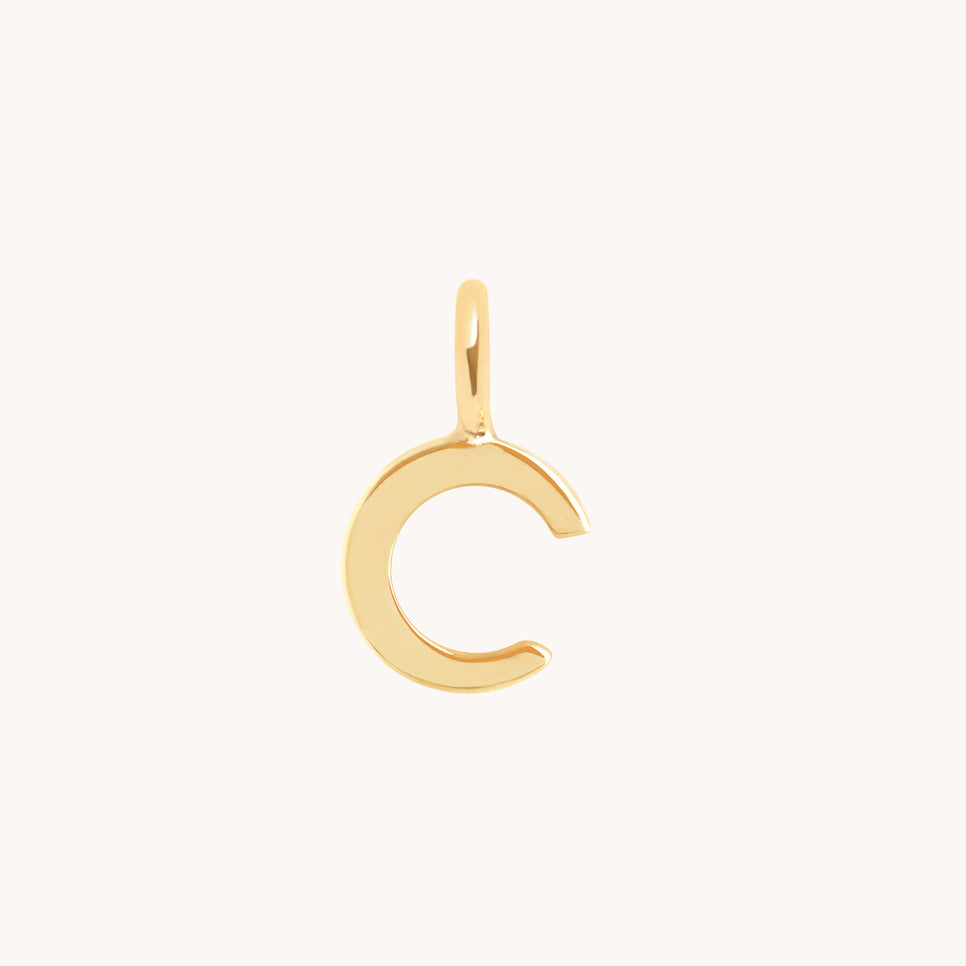 C Initial Charm 9k Gold