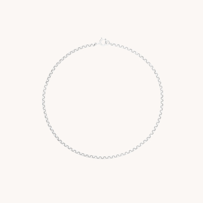 Chelsea Chain Bracelet in Solid White Gold