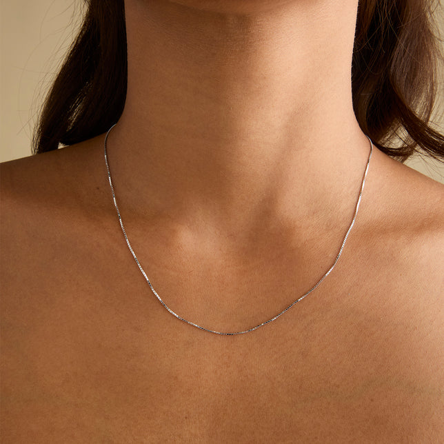 Charm Compatible Necklaces & Bracelets - Shoreditch Chain Necklace in Solid White Gold - Necklaces - Astrid &amp; Miyu