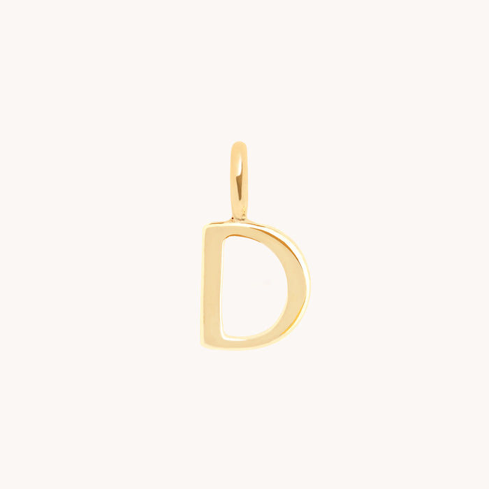 D Initial Charm 9k Gold