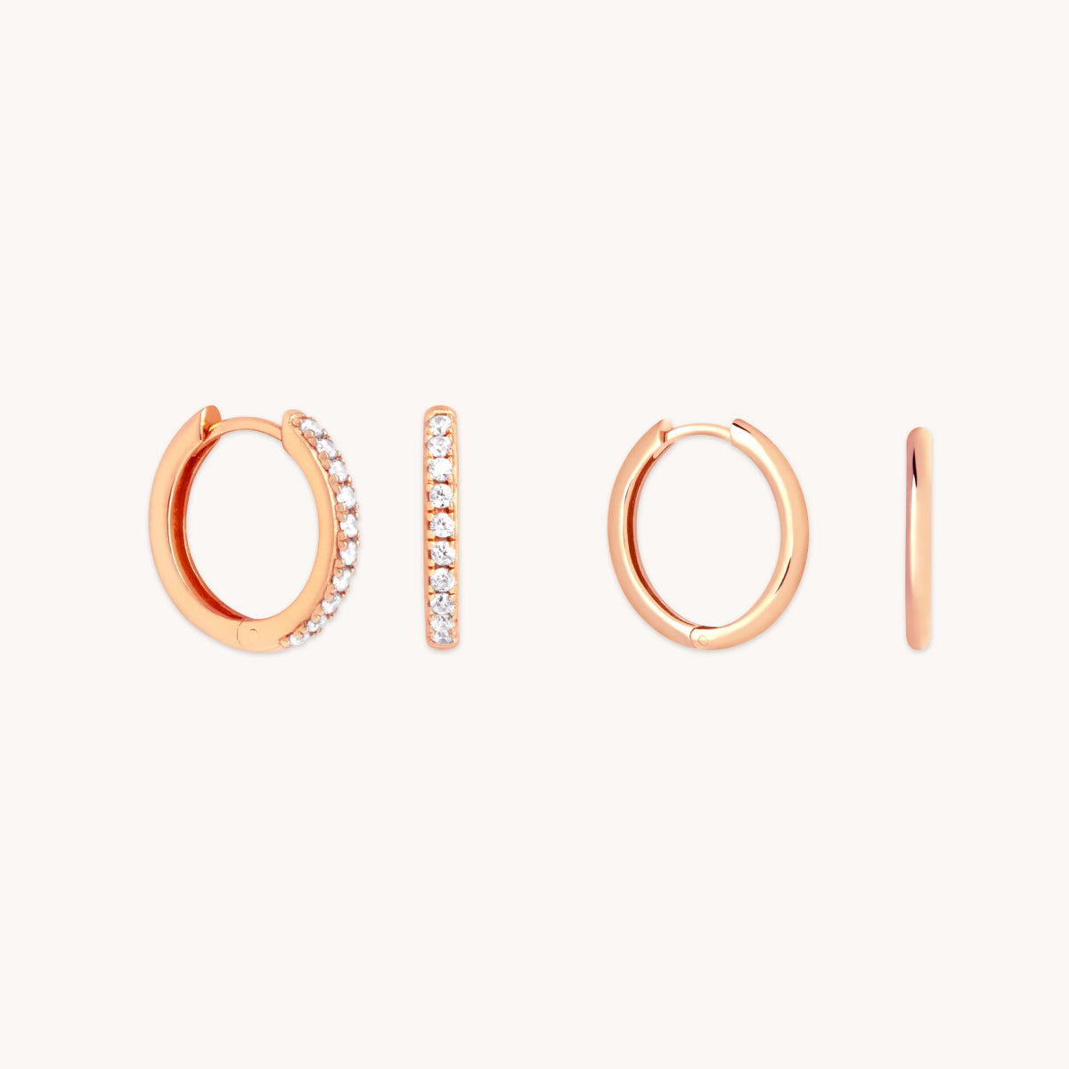 Essential Shimmer Hoop Gift Set in Rose Gold