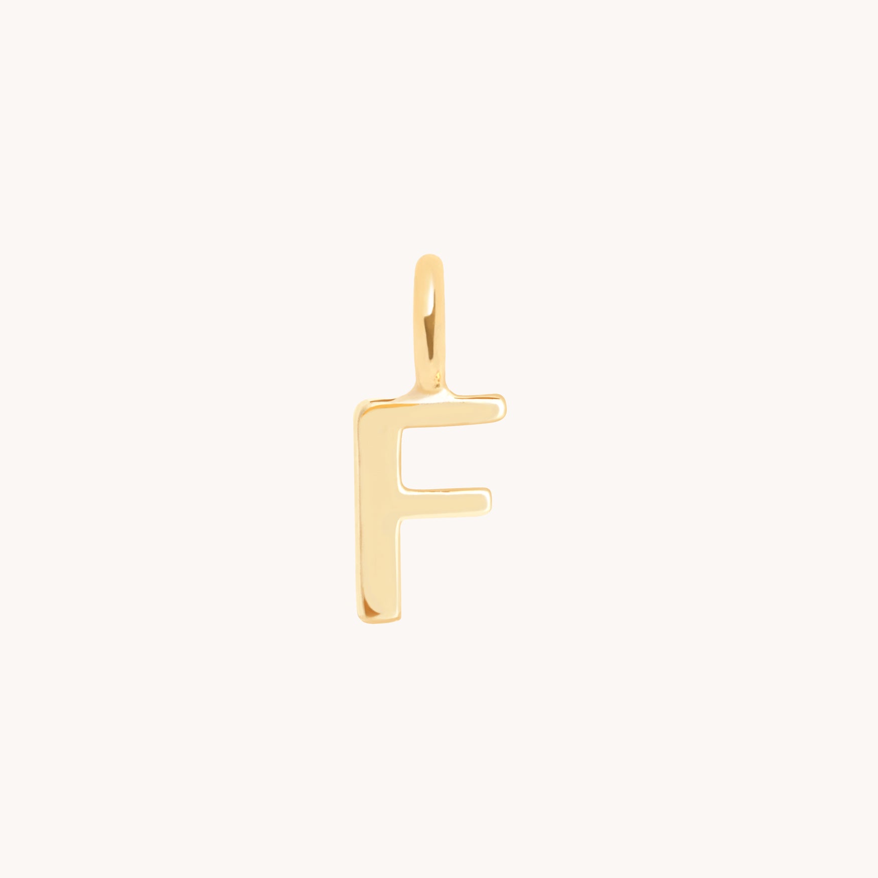 F Initial Charm 9k Gold