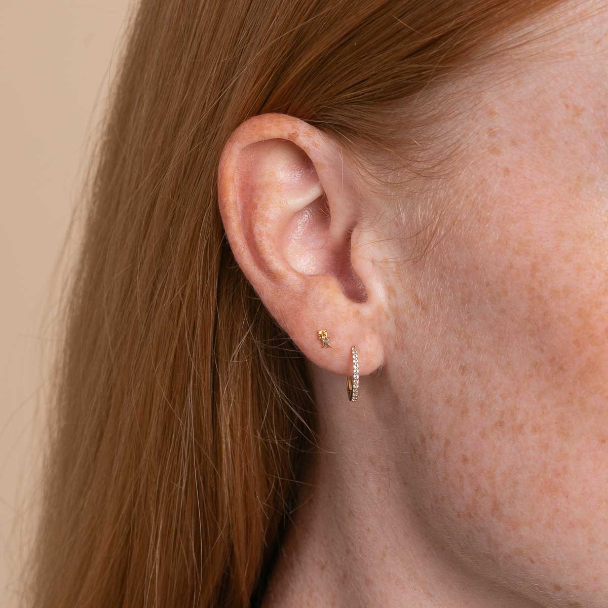 10K Solid Gold Cartilage Earring In a Snake Design  Zahav Jewelry Shop