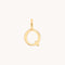 Q Initial Charm 9k Gold