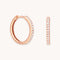 Crystal Hinge Small Hoops in Rose Gold