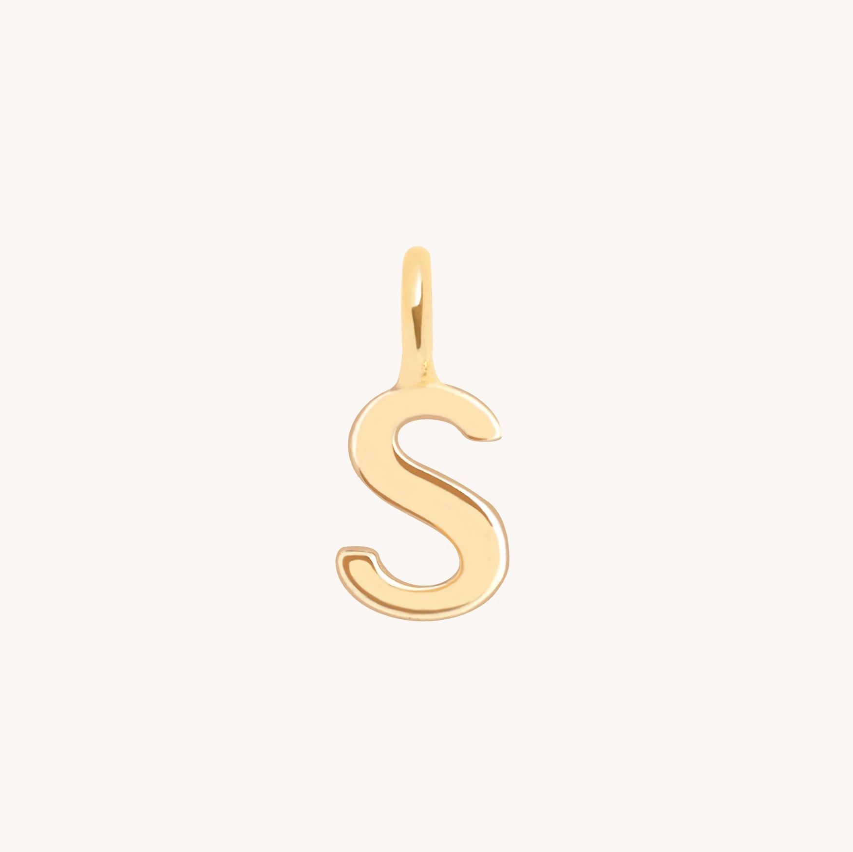 S Initial Charm 9k Gold