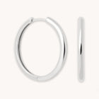 Simple Hinge Large Hoops in Silver