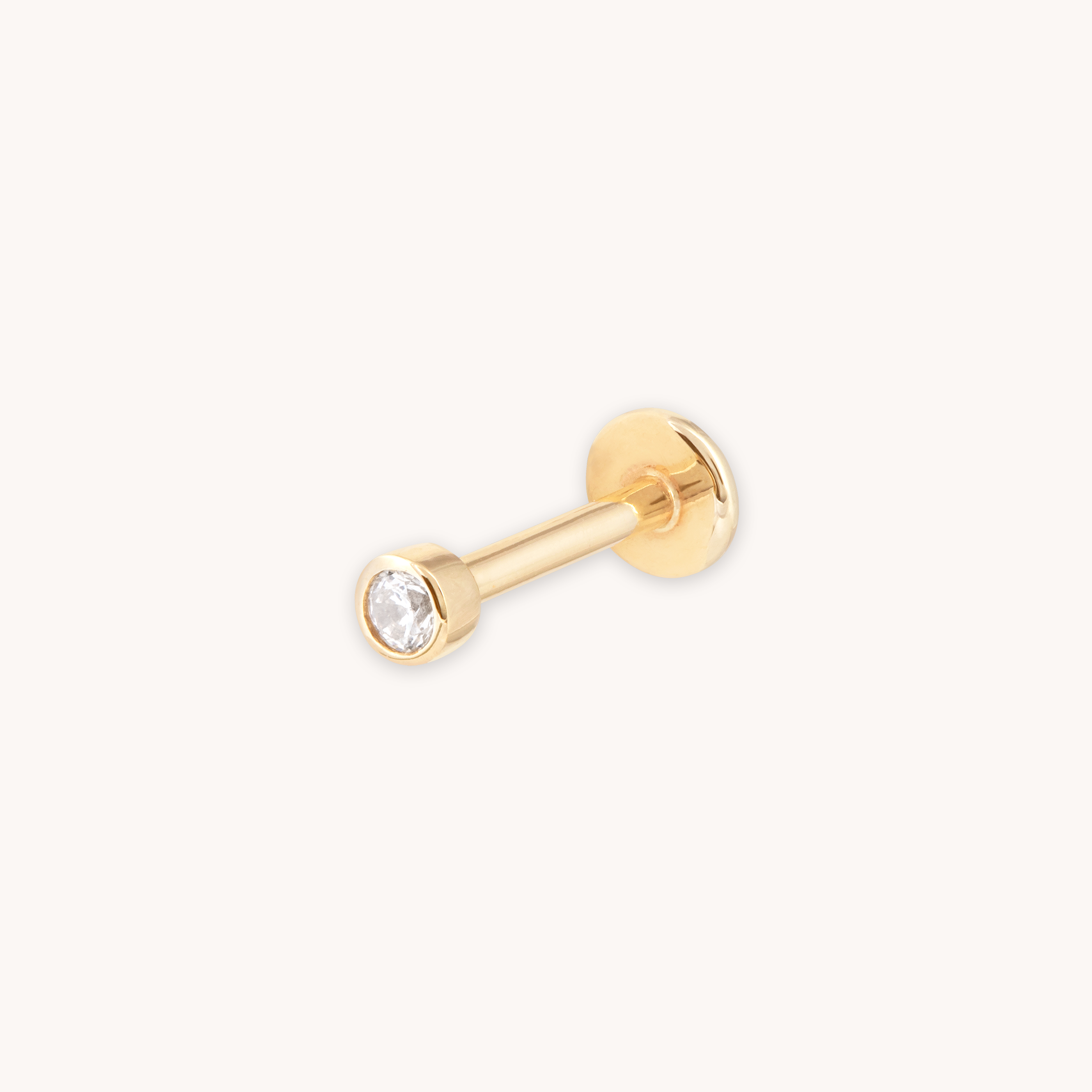 Topaz Gem Piercing Stud in Solid Gold | Astrid & Miyu Earrings