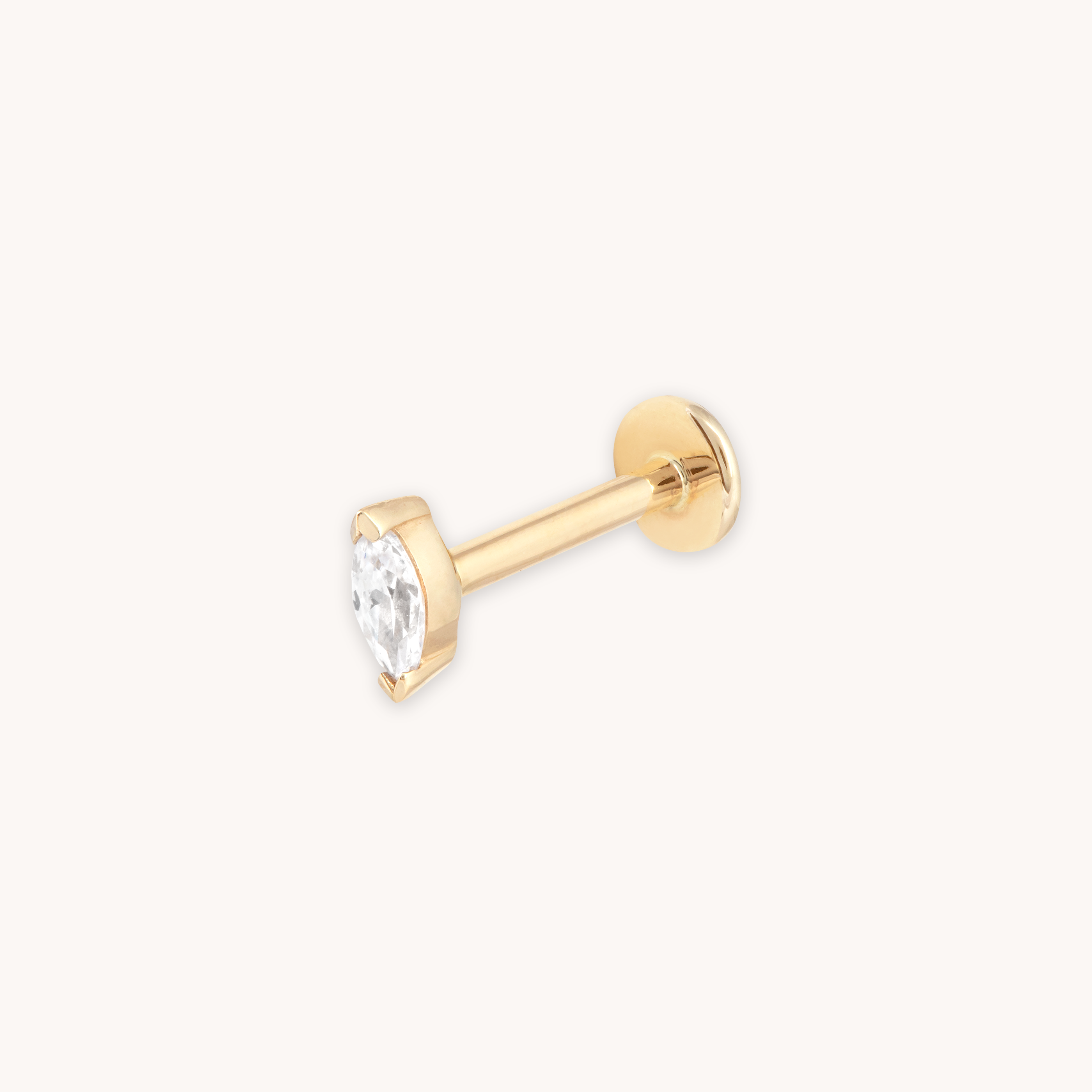 Topaz Marquise Piercing Stud 6mm in Solid Gold | Astrid & Miyu Earrings