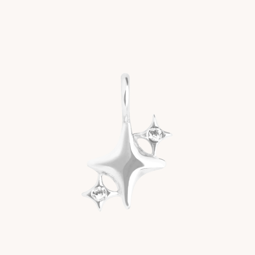 Cosmic Cluster Charm 9k White Gold