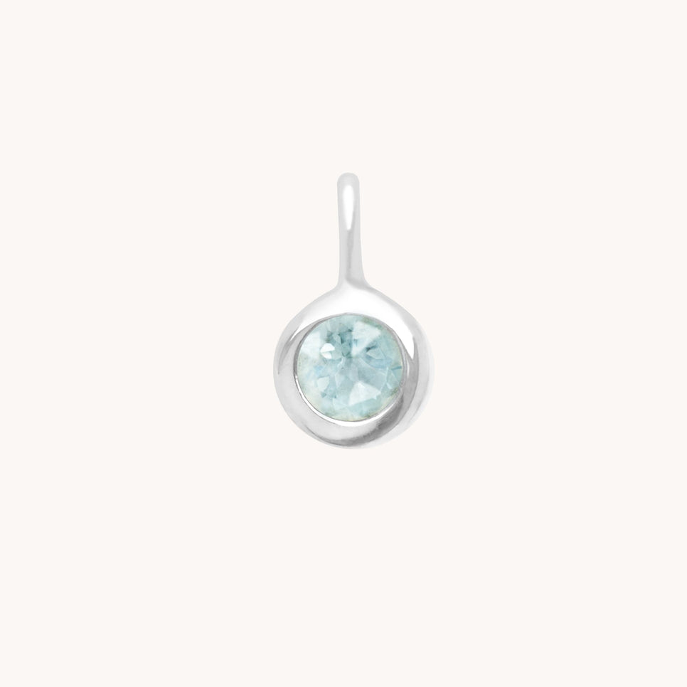 Aquamarine Balance Charm 9k White Gold