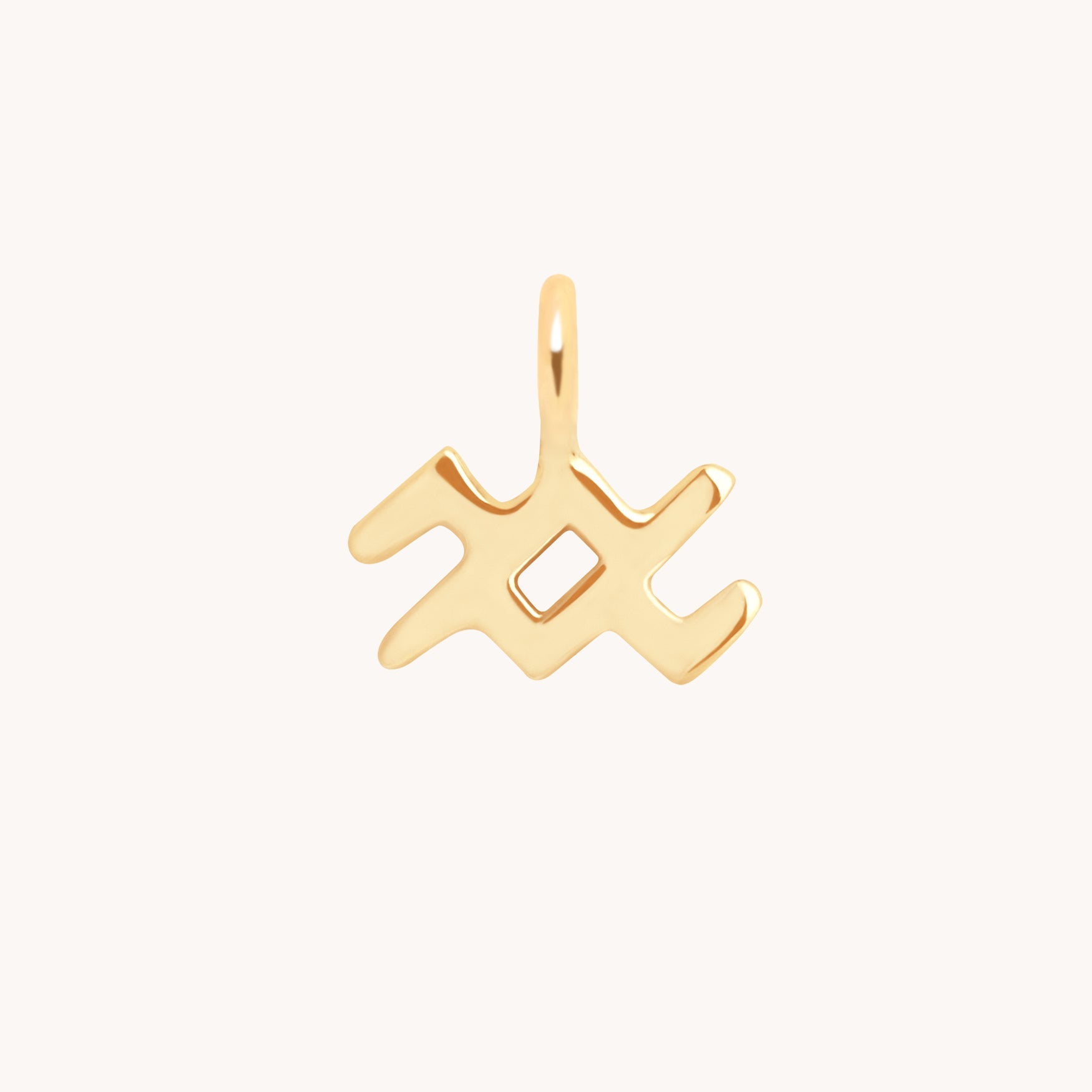 Aquarius Zodiac Charm 9k Gold