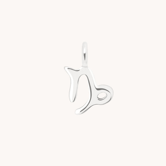 Capricorn Zodiac Charm 9k White Gold