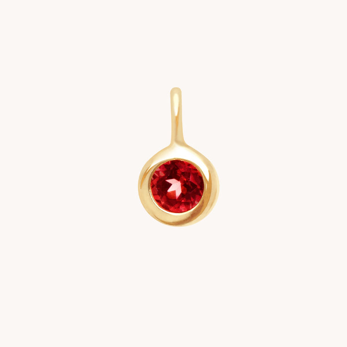 Garnet Friendship Charm 9k Gold