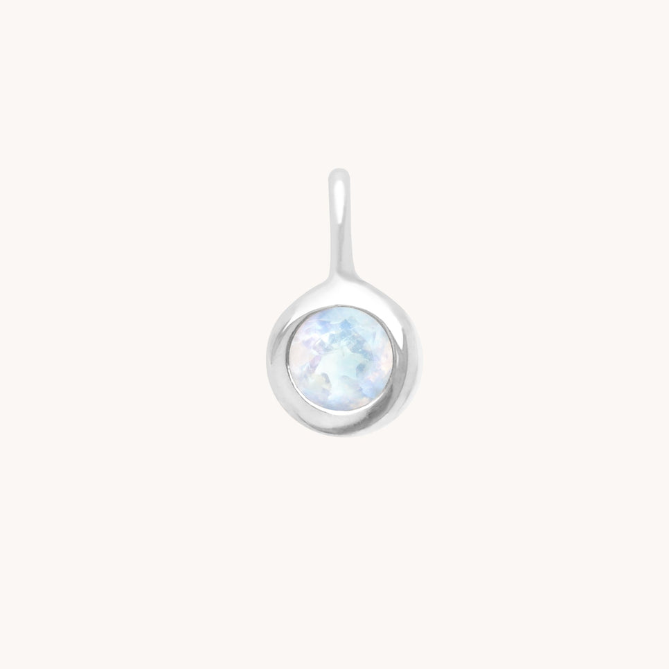 Moonstone New Beginnings Charm 9k White Gold