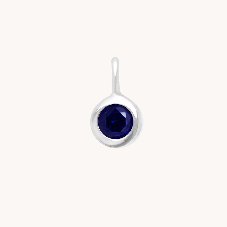 Sapphire Clarity Charm 9k White Gold