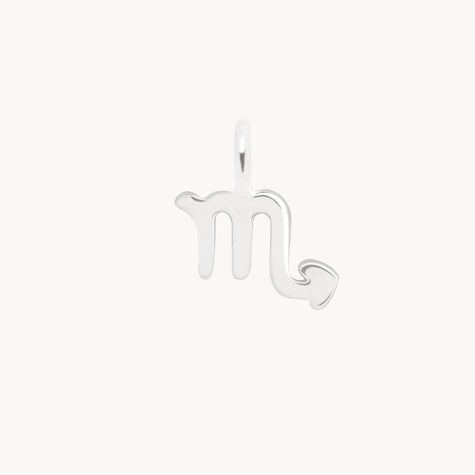 Scorpio Zodiac Charm 9k White Gold