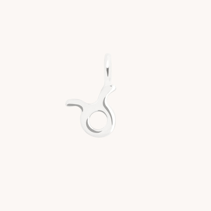 Taurus Zodiac Charm 9k White Gold