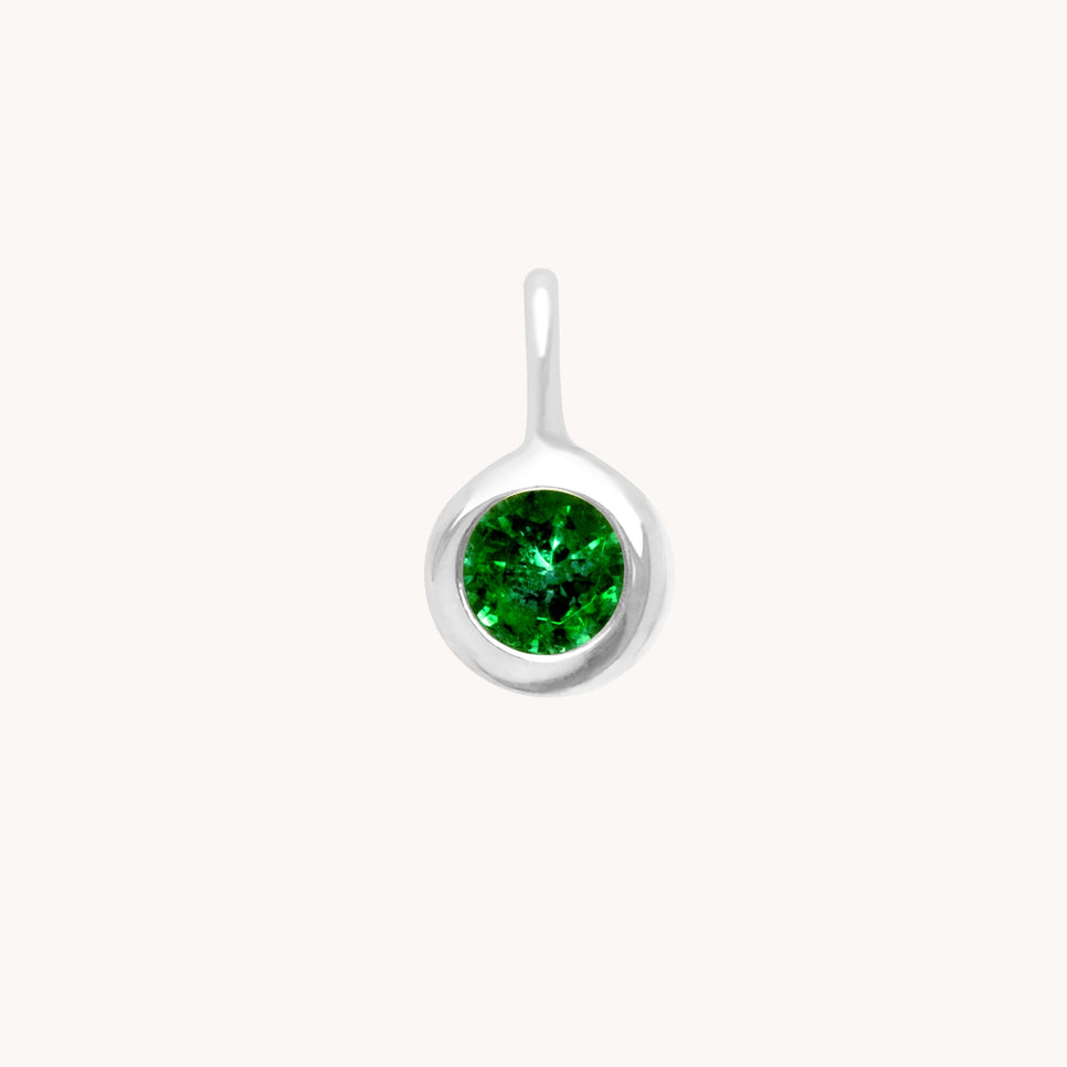 Tsavorite Abundance Charm 9k White Gold