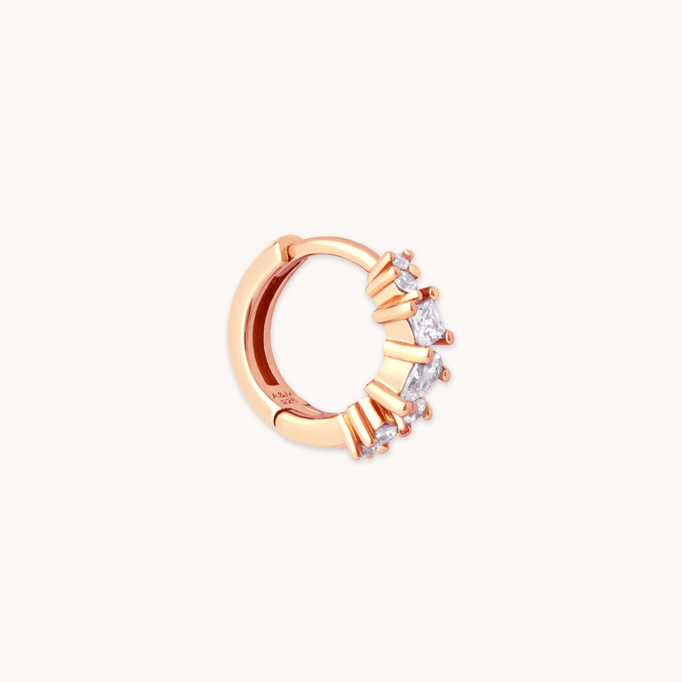 Celestial Crystal Hoop 8mm in Rose Gold